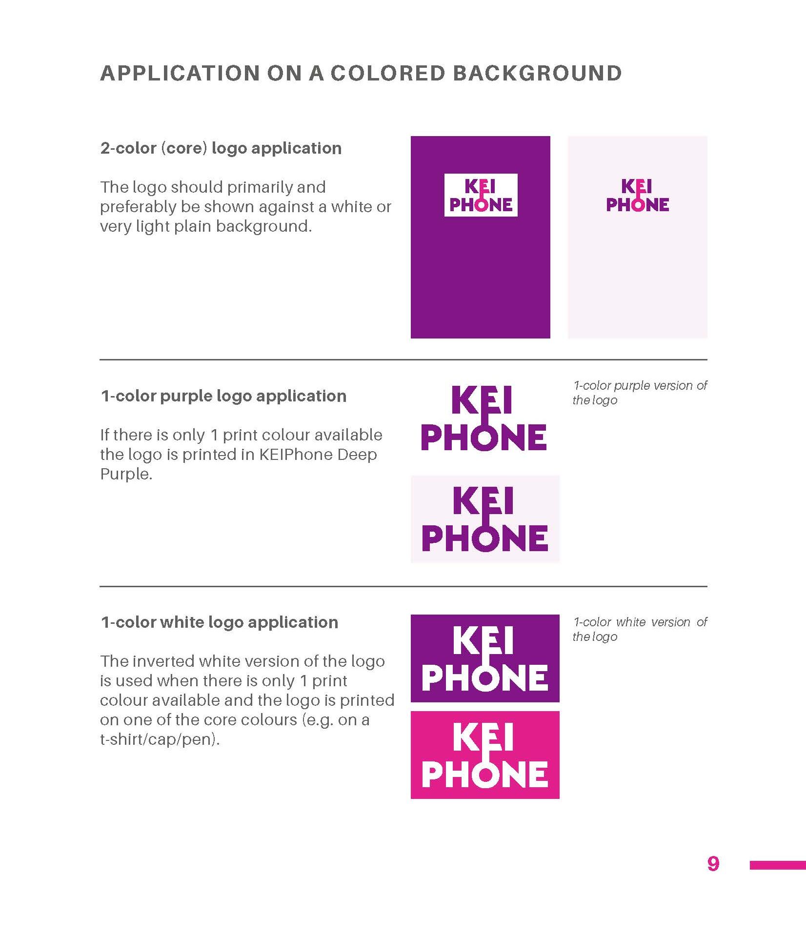 KEI Phone page from Brand Guide